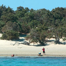 walk on the shore, chrissi island